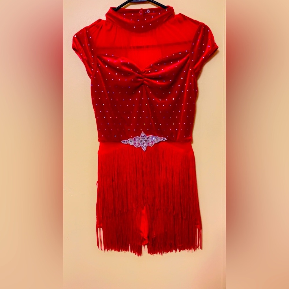 Red fringe “End of time” Weissman dance costume